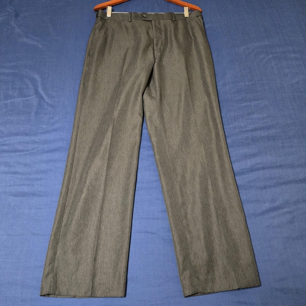 Stafford Dress Pants Mens 32x30‎ Gray Performance Microfiber Travel Classic Fit
